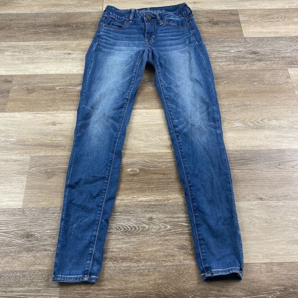 AMERICAN EAGLE Jegging Super Super Stretch Blue Denim Jeans Women's Size 2 - Picture 11 of 11